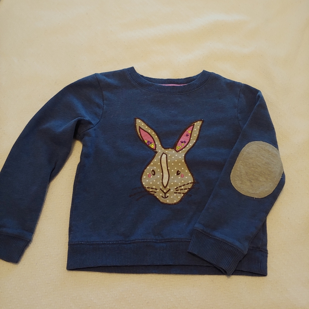Mini Boden bunny applique sweatshirt elbow patch
